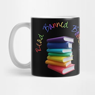 Read Banned Books - Rainbow Text Purple Mug